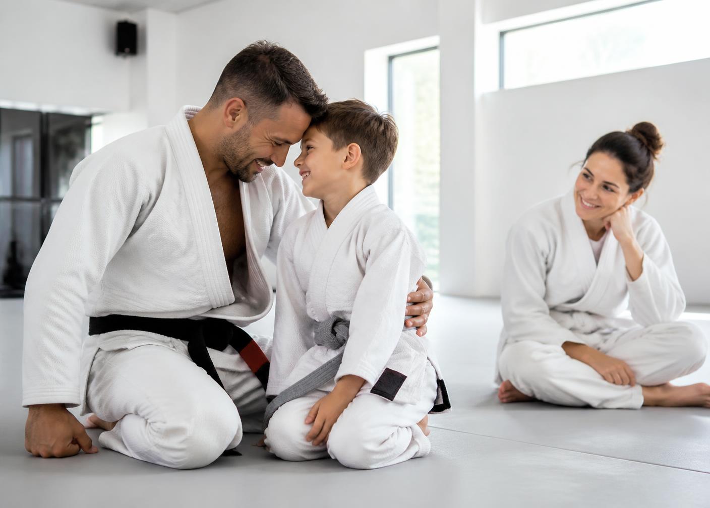 Famílias treinando na Gracie Barra Itajaí